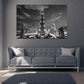 Grattacielo burj khalifa dubai notturna in bianco e nero quadro