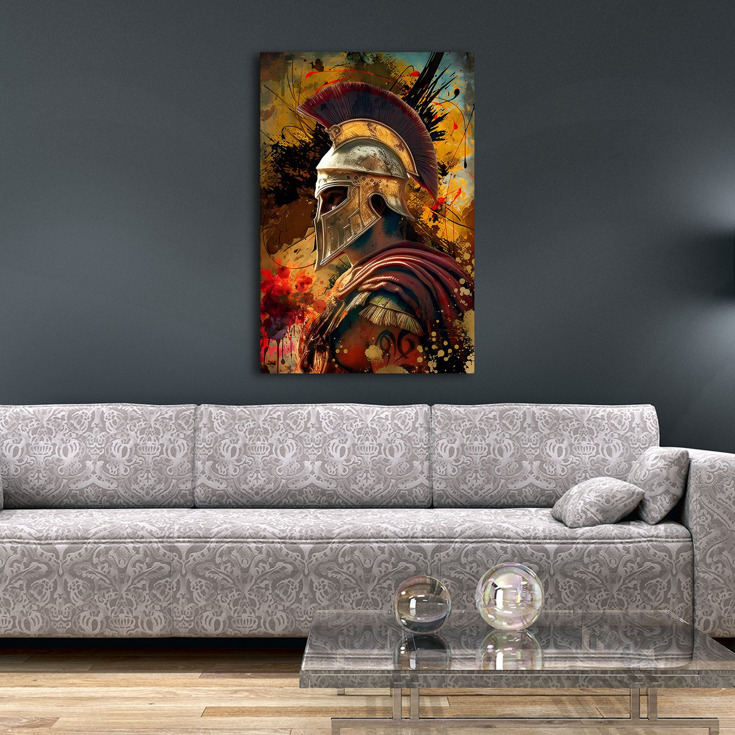 Guerriero spartano profilo arte moderna colore quadro