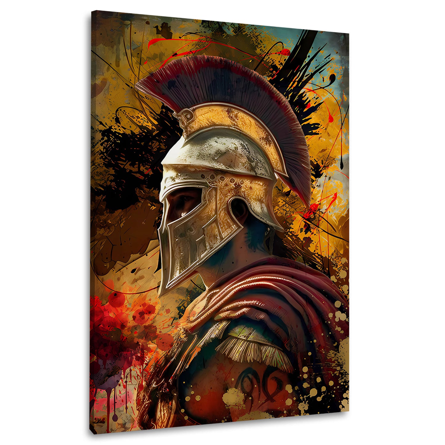 Guerriero spartano profilo arte moderna colore quadro
