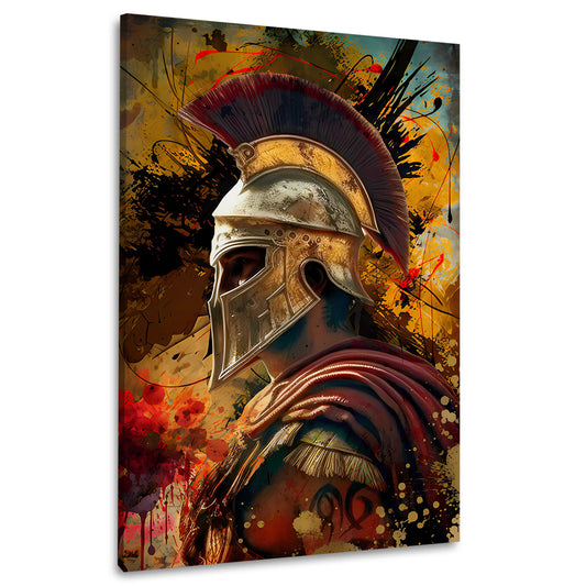 Guerriero spartano profilo arte moderna colore quadro