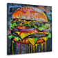 Hamburger colorato graffiti con colori brillanti quadro