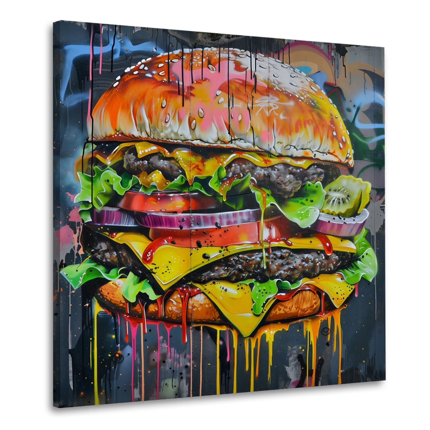 Hamburger colorato graffiti con colori brillanti quadro
