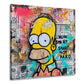Homer con scritta Work Smart in stile graffiti fumetto quadro