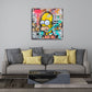 Homer con scritta Work Smart in stile graffiti fumetto quadro