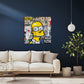 Homer con scritta Work Smart No Risk in stile graffiti quadro