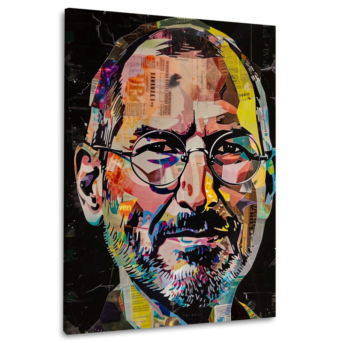 Il visionario Jobs in collage di carta colorato quadro