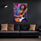 Jimi Hendrix astratto colorato dai colori vivaci quadro