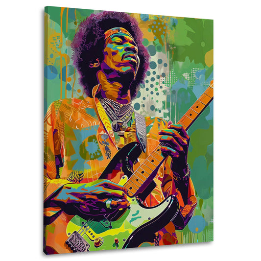 Hendrix espressivo graffiti dai toni vivaci quadro