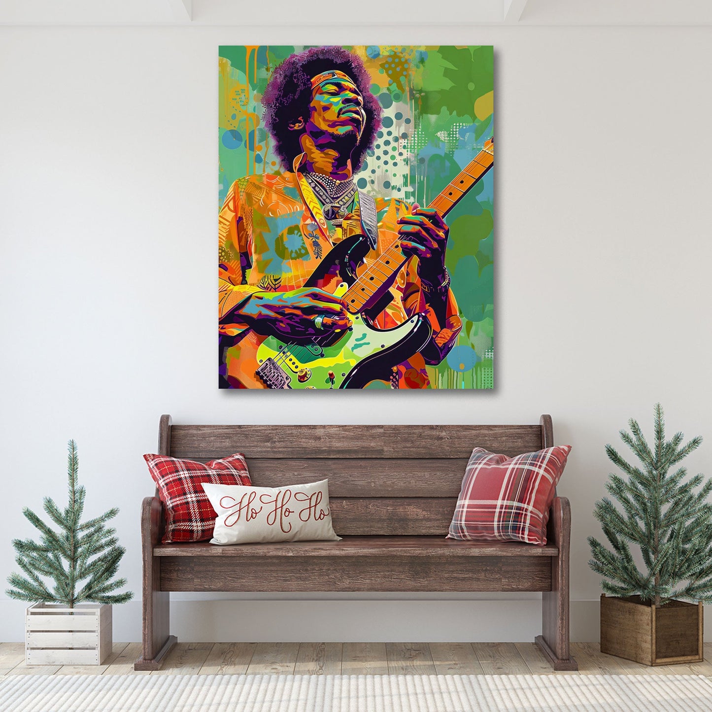 Jimi Hendrix espressivo graffiti dai toni vivaci quadro