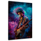 Jimi Hendrix leggenda rock colorato dai toni caldi quadro