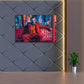 Joker con abito rosso nella vivace Pop Art quadro