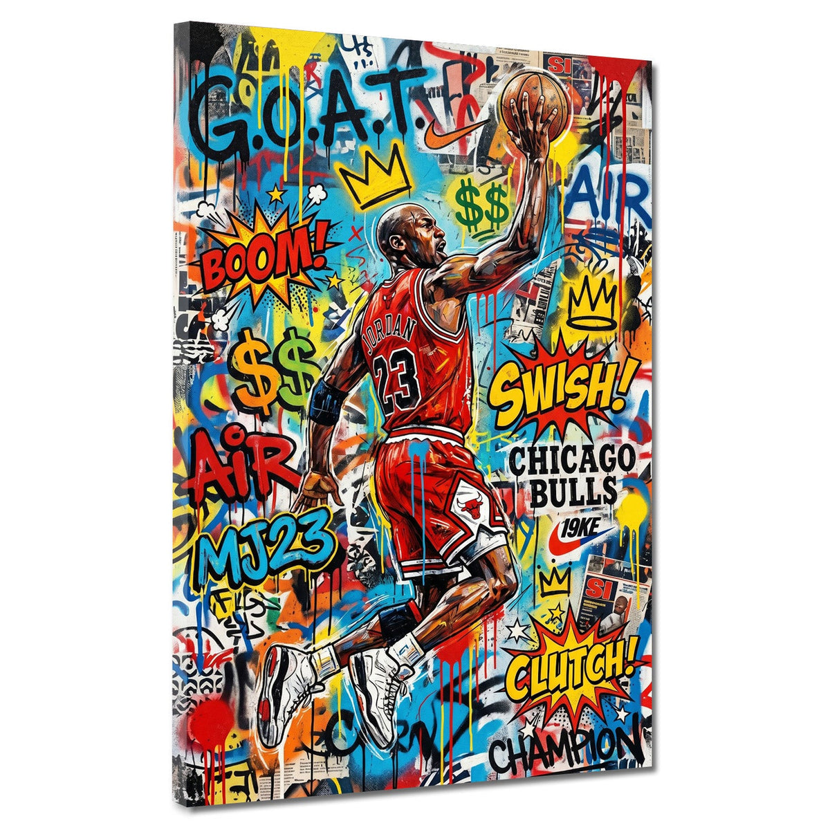 Jordan numero 23 basket pop art graffiti quadro