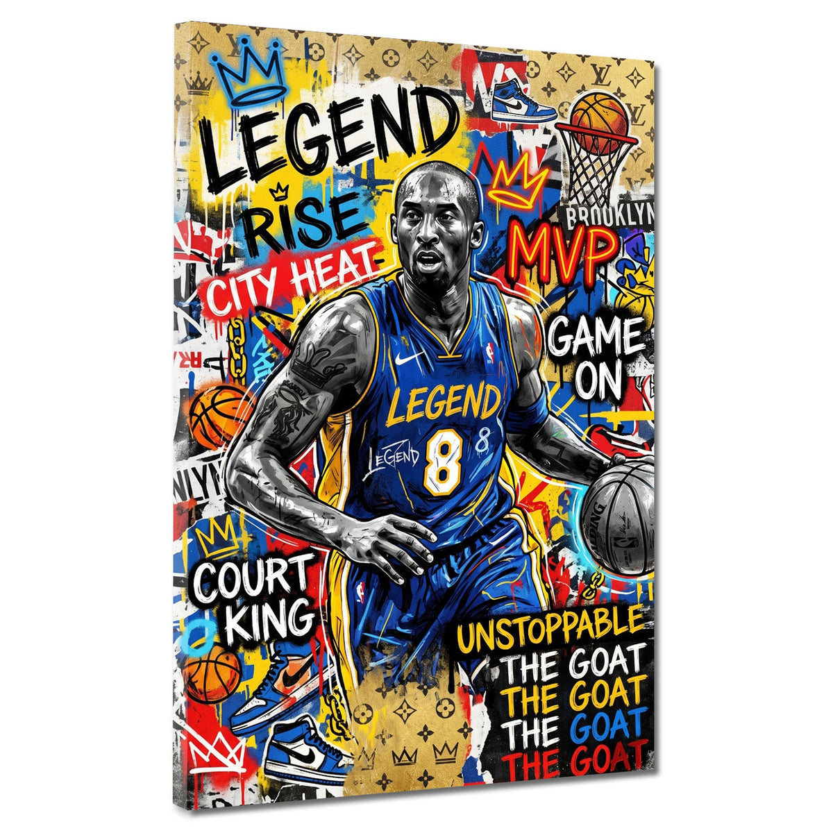 Kobe numero 8 basket pop art graffiti quadro