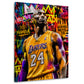 Kobe leggenda del basket in stile Graffiti Pop Art quadro