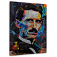 L'inventore Tesla in collage colorato in stile Pop Art quadro