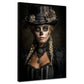 La Catrina donna gotica con cappello floreale quadro