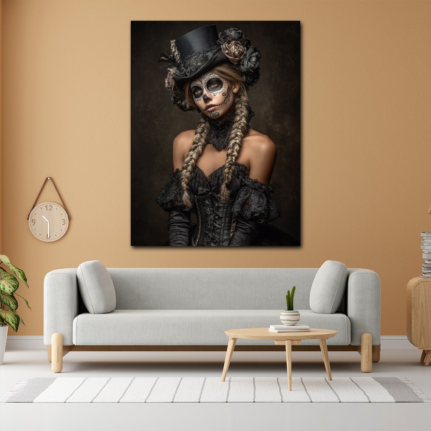 La Catrina ritratto elegante donna stile gotico quadro