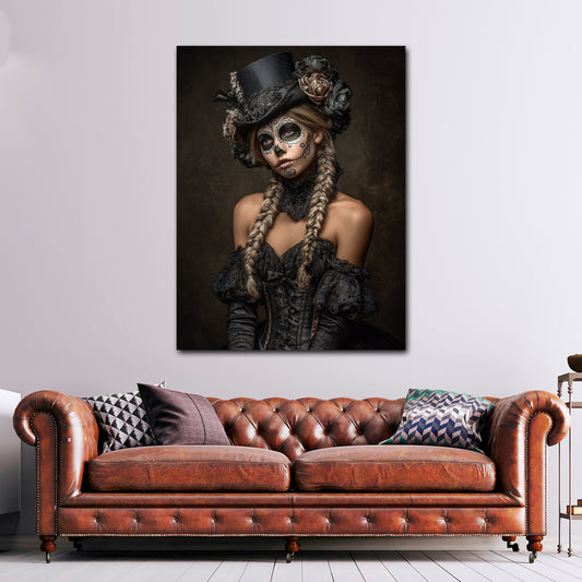 La Catrina ritratto elegante donna stile gotico quadro