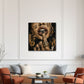 Labbra con simbolo Bitcoin oro in stile Street Art quadro