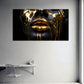 Labbra oro volto donna sfondo nero lusso quadro