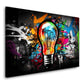Lampadina con motivo graffiti, Pop Art, Street Art quadro