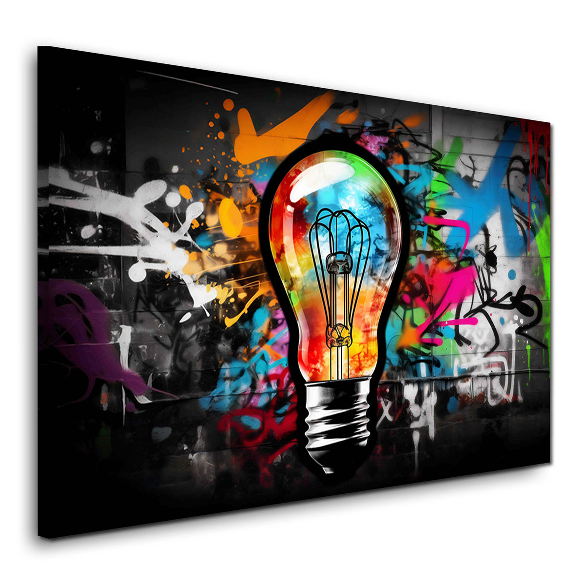Lampadina con motivo graffiti, Pop Art, Street Art quadro