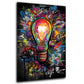 Lampadina in stile Pop Art con graffiti colorati Street Art quadro