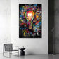 Lampadina in stile Pop Art con graffiti colorati Street Art quadro
