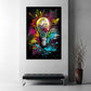 Lampadina in stile Pop Art in creativa opera di Street Art quadro