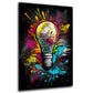 Lampadina in stile Pop Art in creativa opera di Street Art quadro