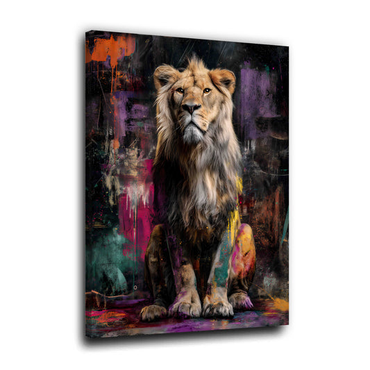 Leone fiero Pop Art colorato arte moderna quadro