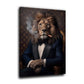 Leone in abito con sigaro ritratto lusso quadro