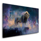 Leone mistico sul tetto con skyline di New York notturno quadro