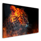 Leopardo fuoco ritratto arte animale quadro