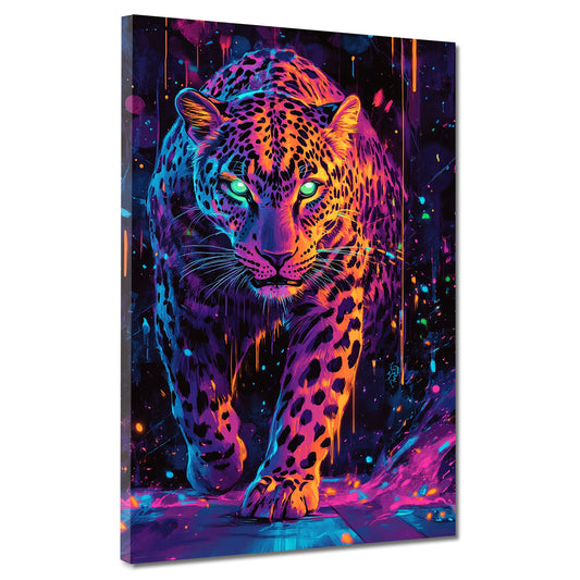 Leopardo pop art colori neon quadro