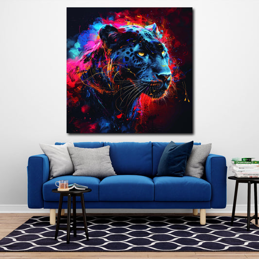 Leopardo Pop Art ritratto felino selvaggio moderno quadro