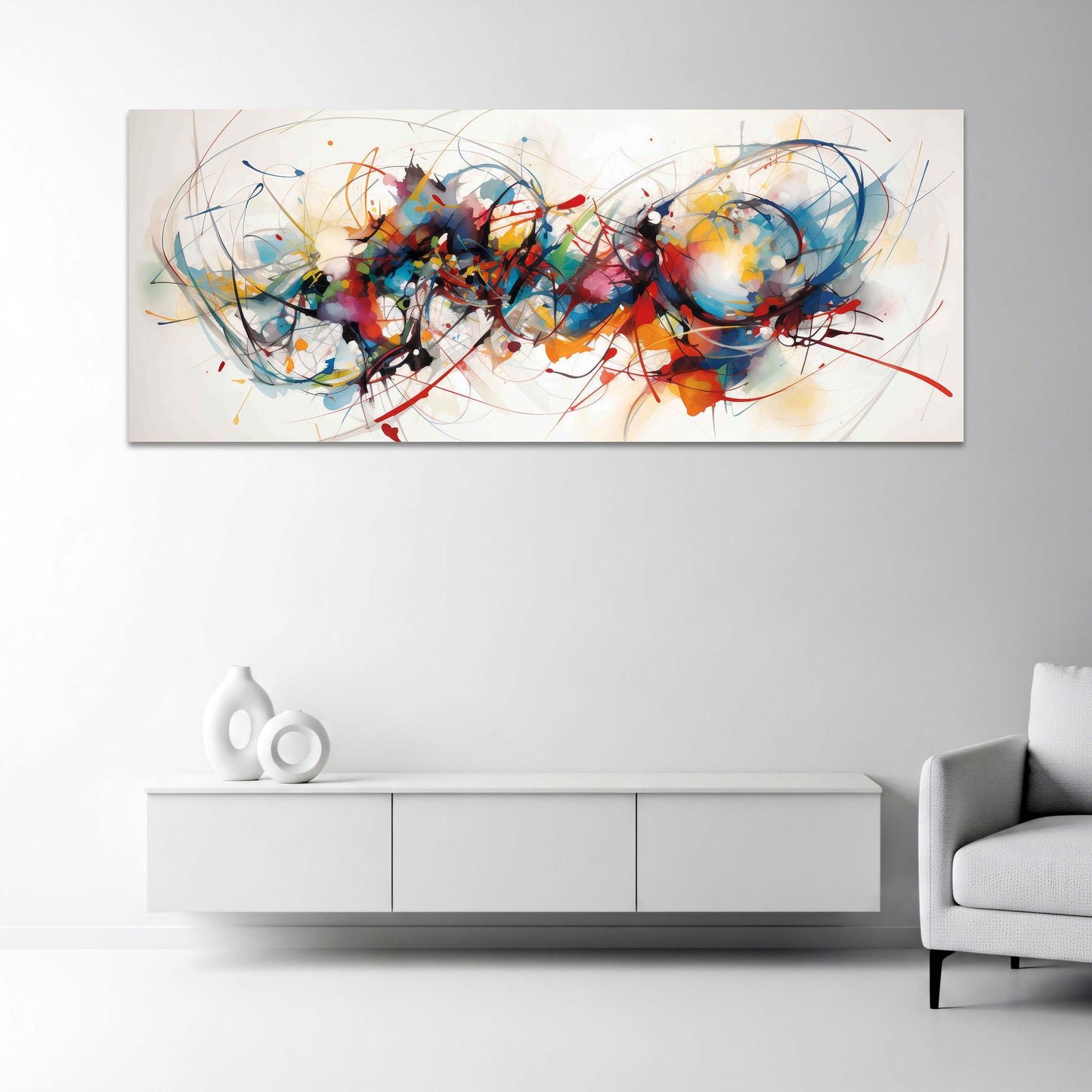 Linee astratte con un'esplosione dinamica di colori quadro