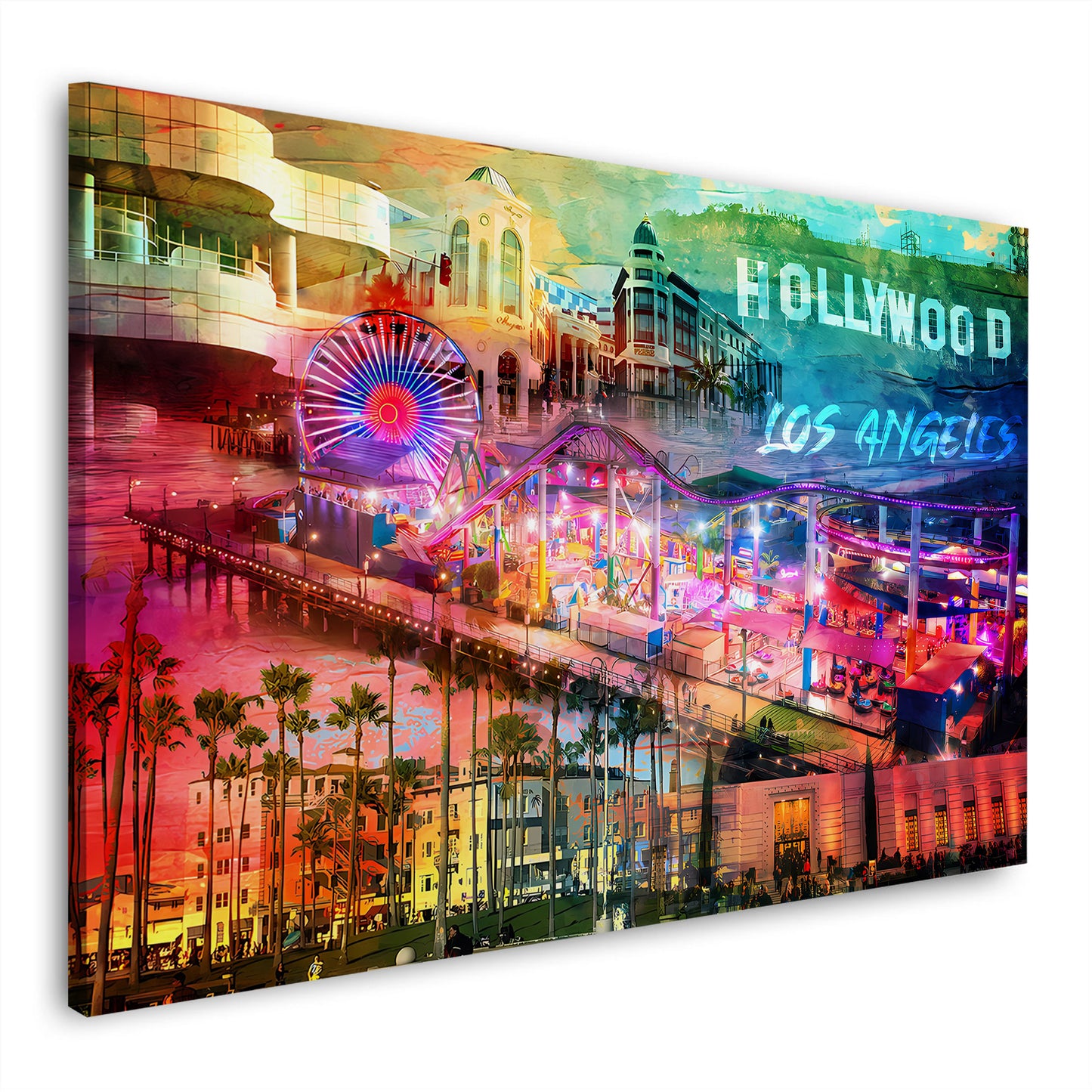 Los Angeles pop art hollywood palme colori vivaci quadro