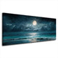 Luna piena e cielo stellato sul mare turchese panorama quadro