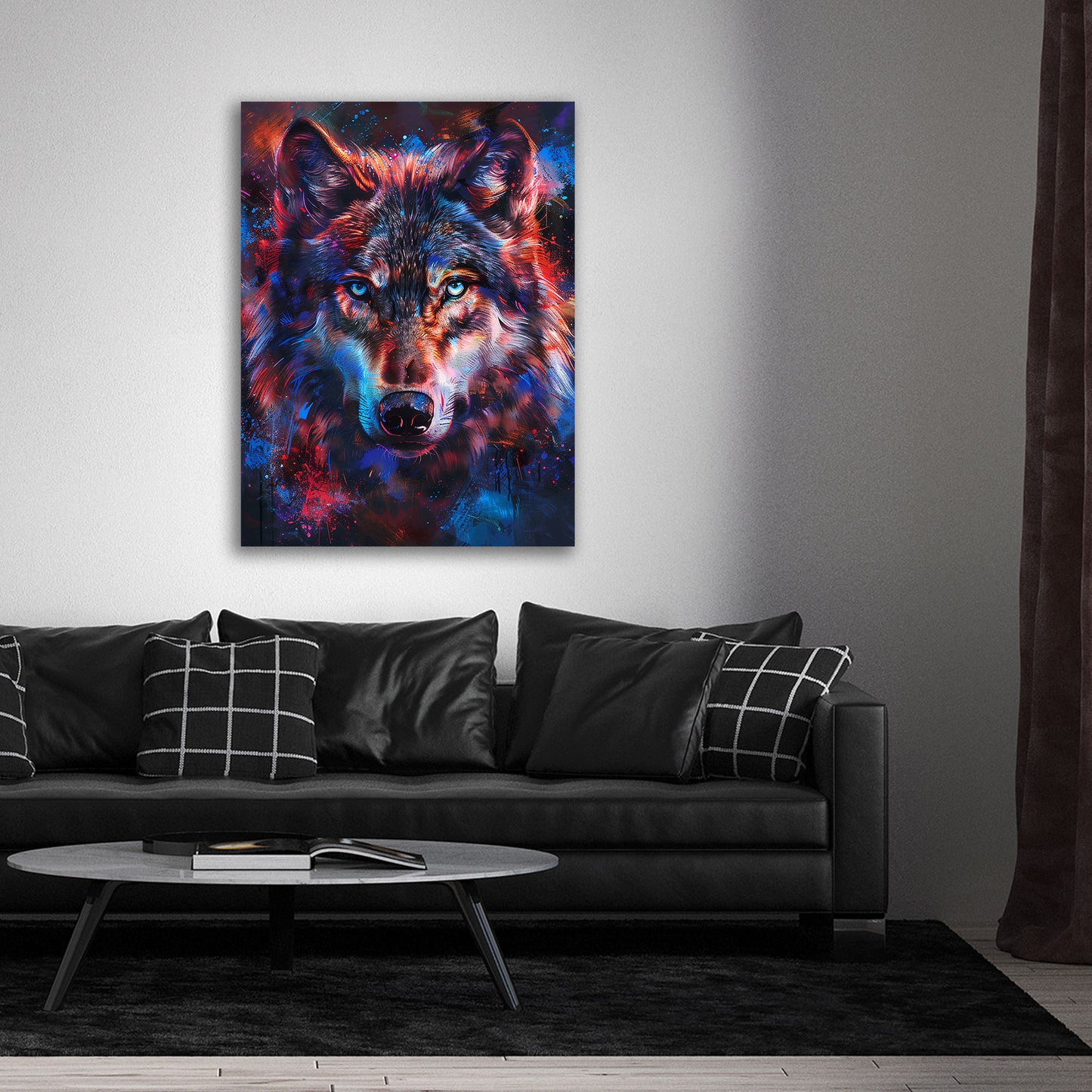 Lupo Pop Art animale selvaggio colori vivaci quadro