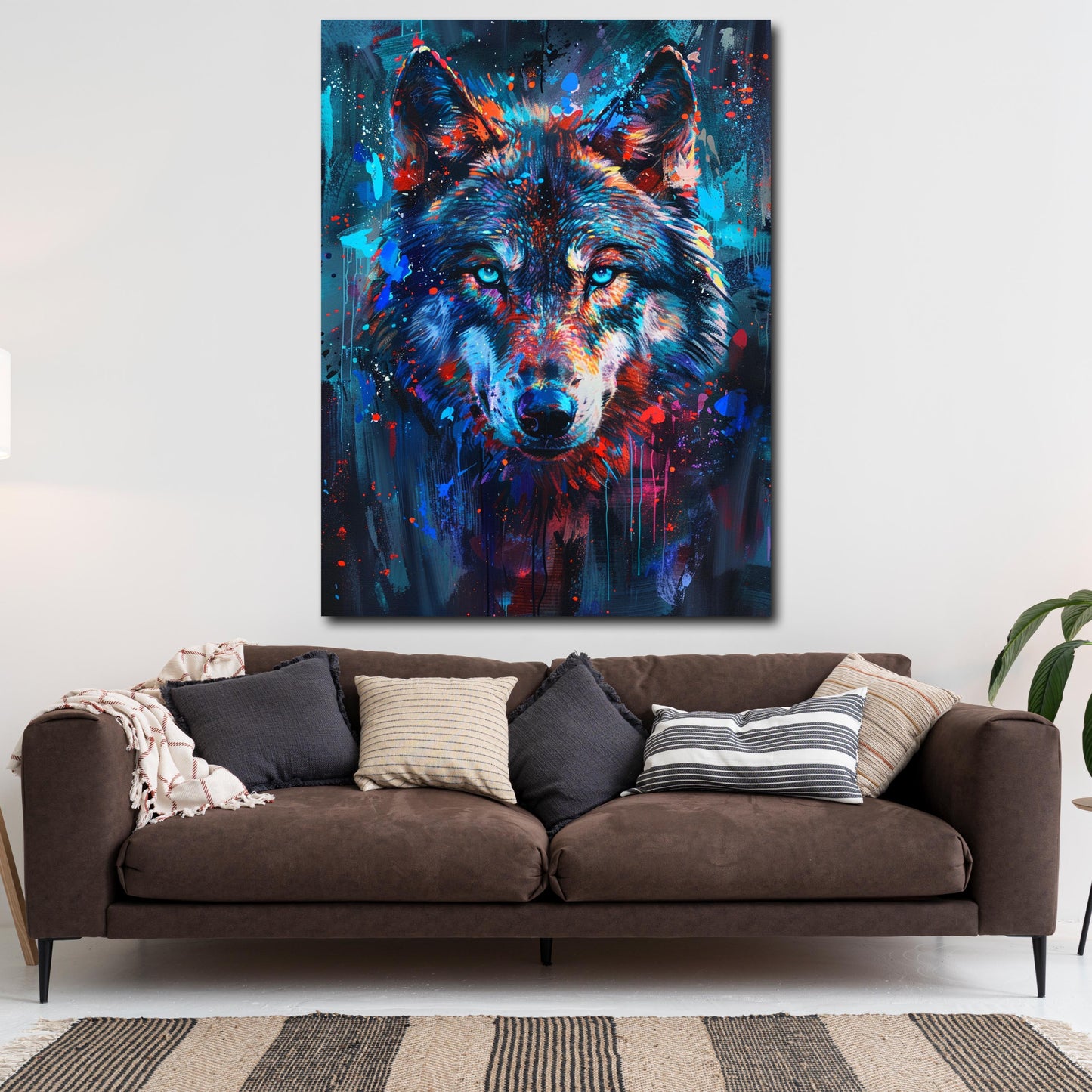 Lupo Pop Art ritratto colorato arte animale quadro