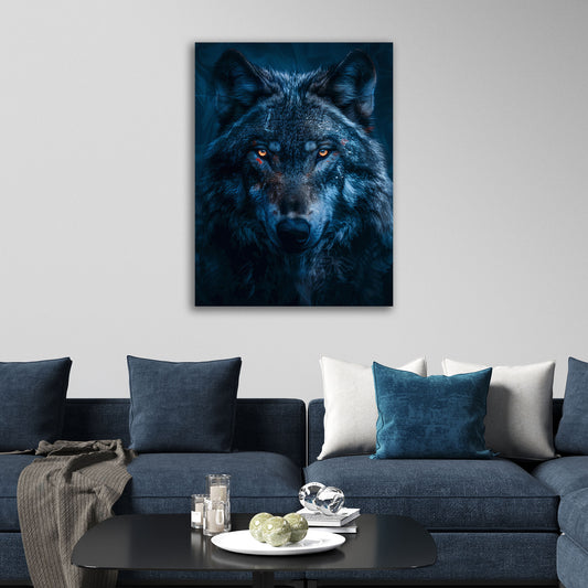 Lupo ritratto animale selvaggio arte realistica quadro