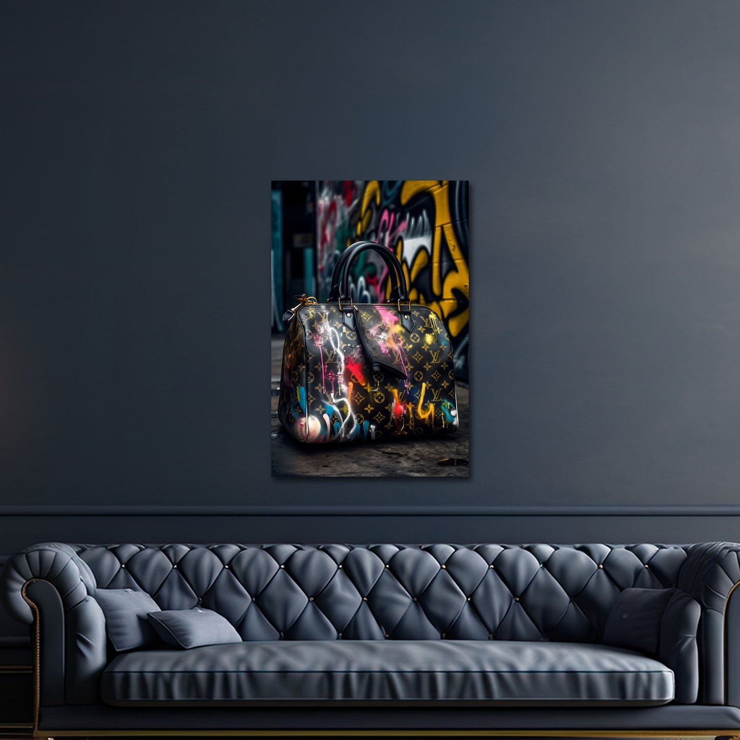 Borsa di lusso con design graffiti fashion quadro