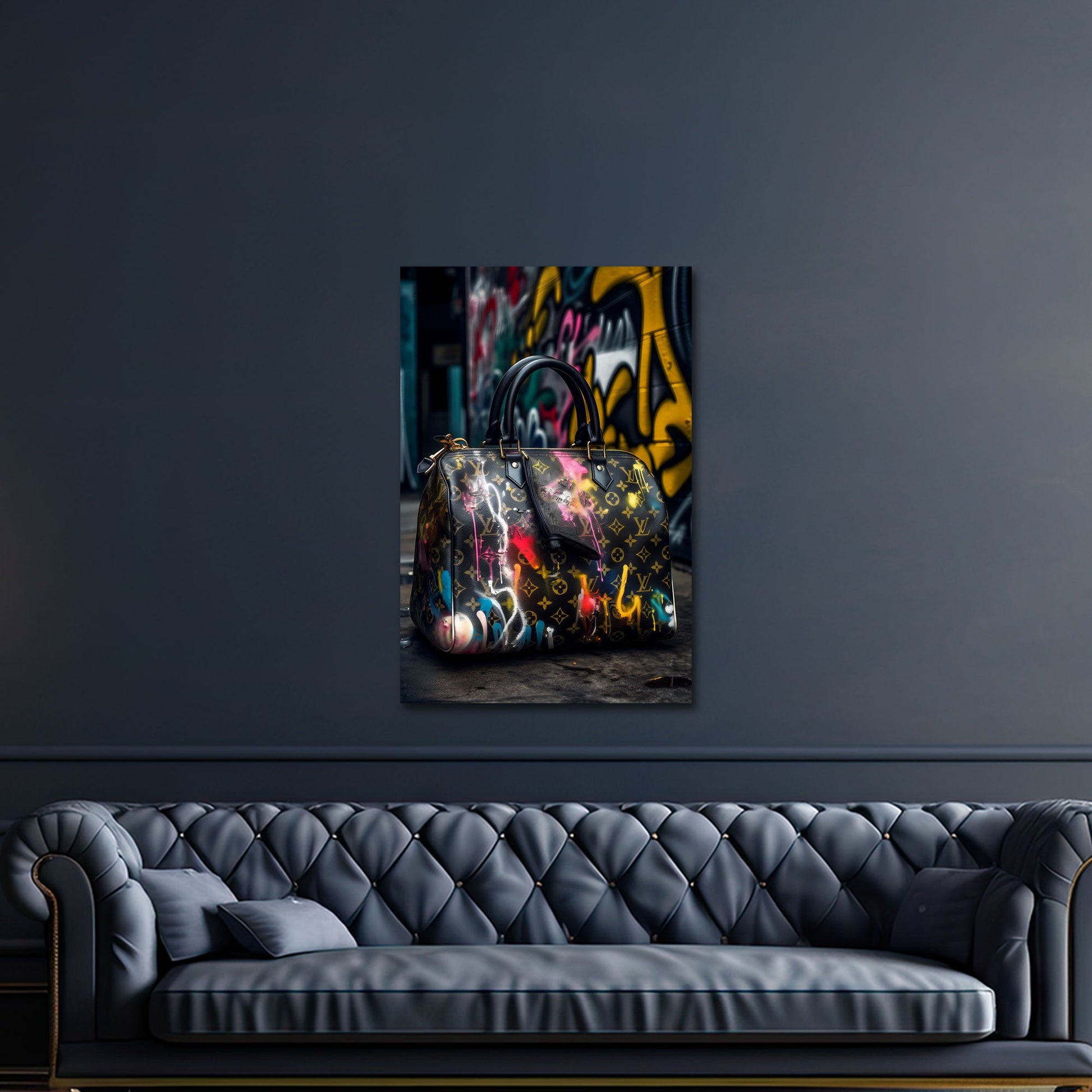 Borsa di lusso con design graffiti fashion quadro