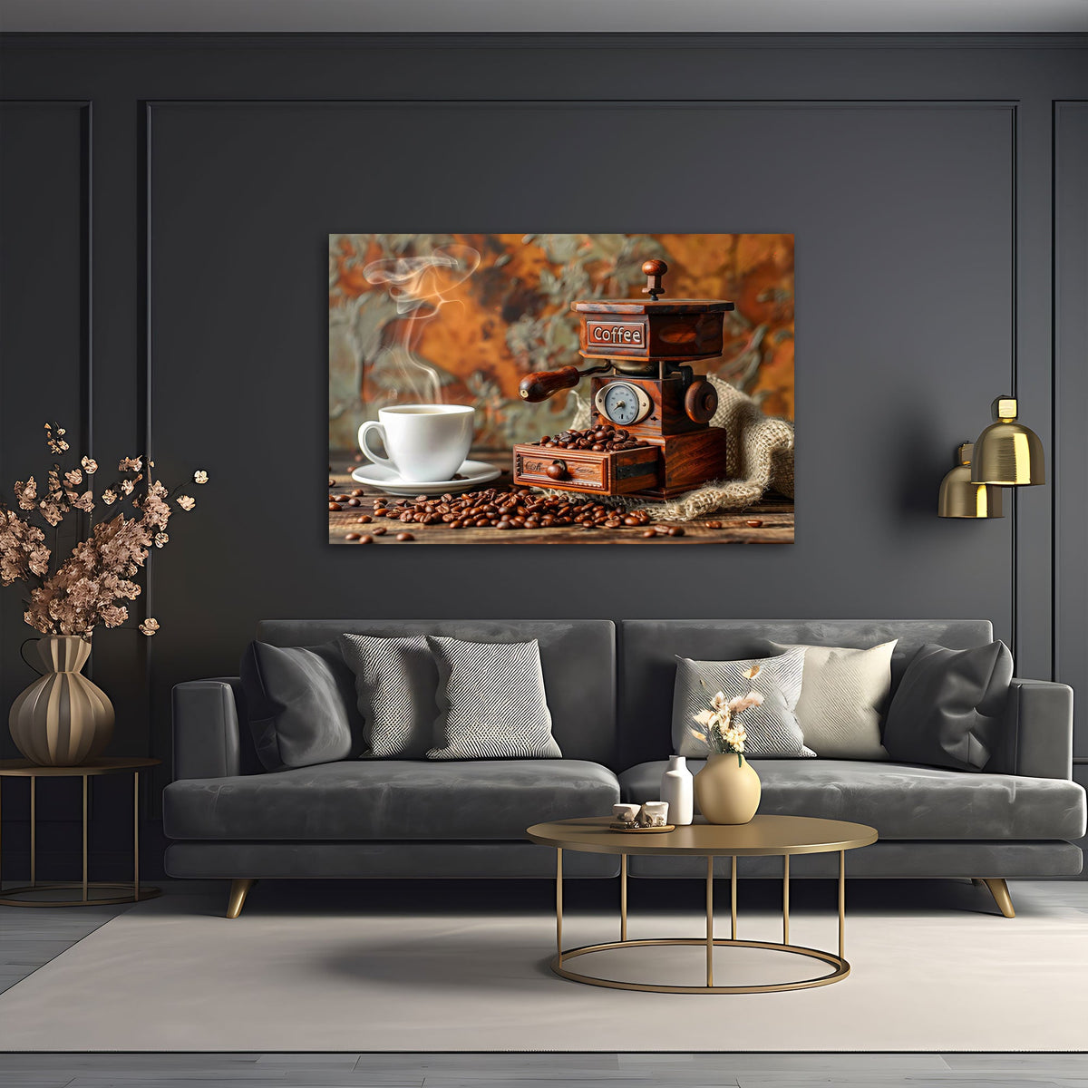 Quadro caffè fresco in cucina