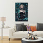 Madonna ritratto donna con farfalle e fiori eleganti quadro