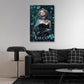 Madonna ritratto donna con farfalle e fiori eleganti quadro