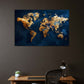 Mappa del mondo astratta blu e oro in stile moderno quadro