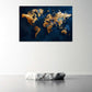 Mappa del mondo astratta in oro e blu moderno quadro