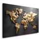 Mappa del mondo moderna con motivi geometrici dorati quadro